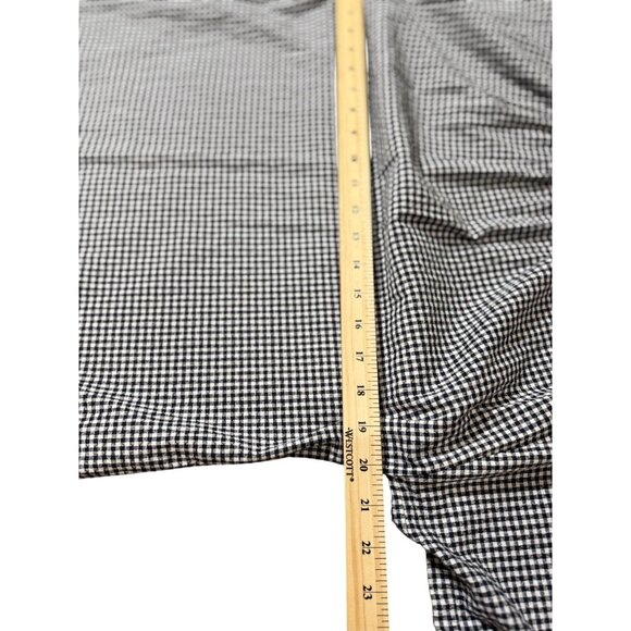 Zara Basic Black White Checked Long Sleeve Dress M 2 Pockets Ruffle Mock Neck - Picture 8 of 11